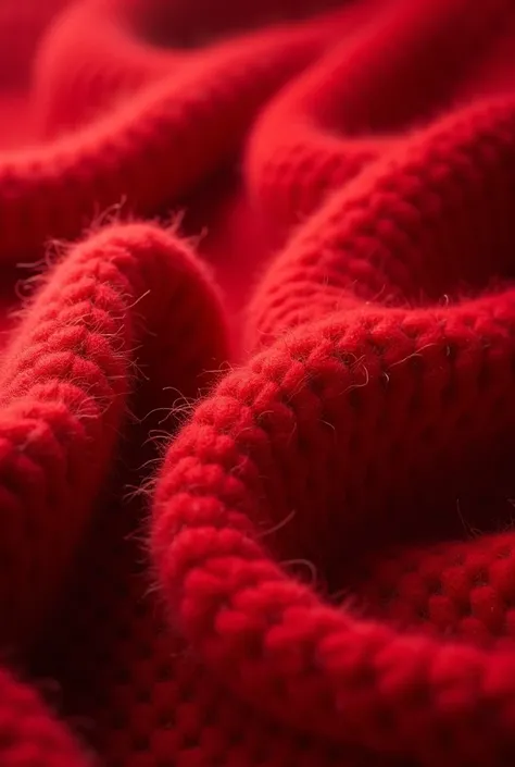 Close up of red wool fabric