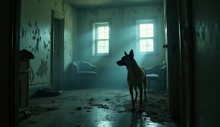 2 photos 1 dog in 1 ghost house photo 16:9