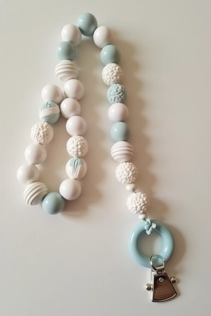 Beautiful and unusual pacifier chain with clip