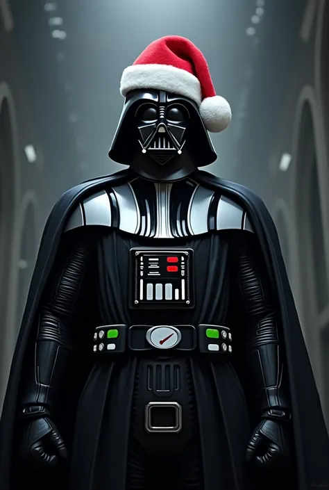 Darth Vader with Santa hat ,  including three checkboxes with the label nice naughty dark. Dark is ticked  