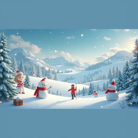 winter landscape,  Holiday spirit,  Best quality , (very detailed)