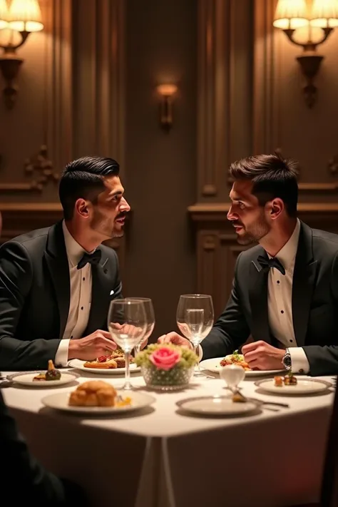 Cristiano Ronaldo and Lionel Messi dinner time