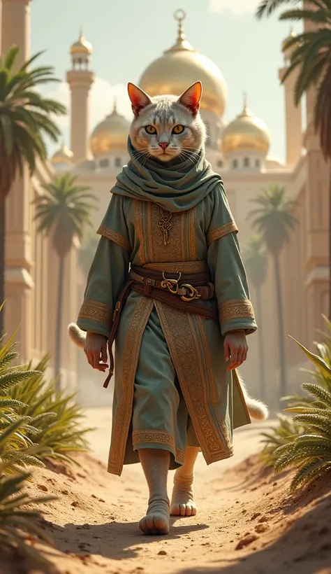 Human Cat enter to madina