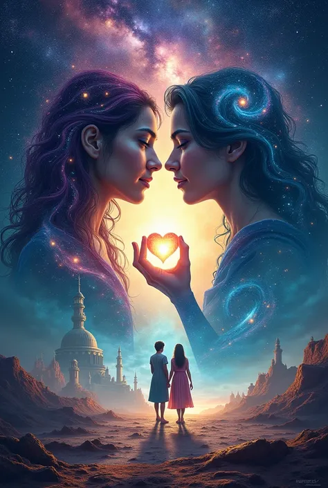 Visual Elements
Cosmic Imagery: Incorporate stars, galaxies, or a time rift to symbolize the connection between Aarav and Ira.
Duality: Feature contrasting landscapes, such as futuristic cityscapes and serene hills, representing the two timelines.
Artistic...