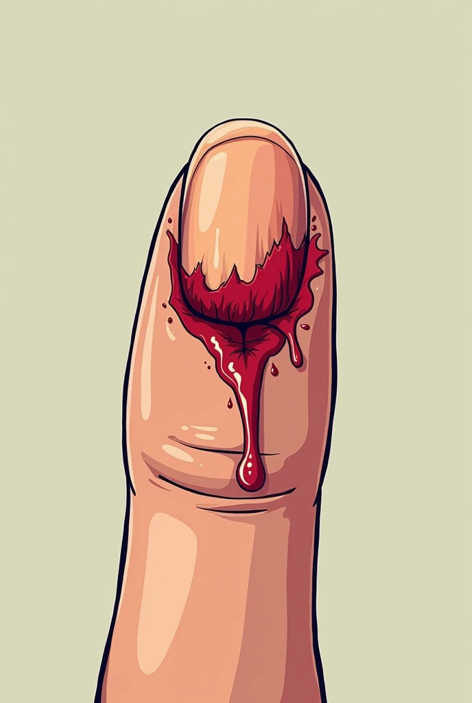 Broken nail bleeding pic cartoon type body part
