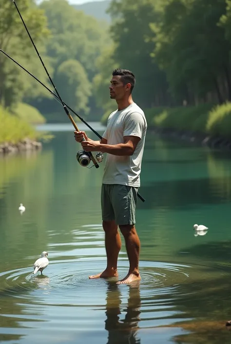 Ronaldo is fishing