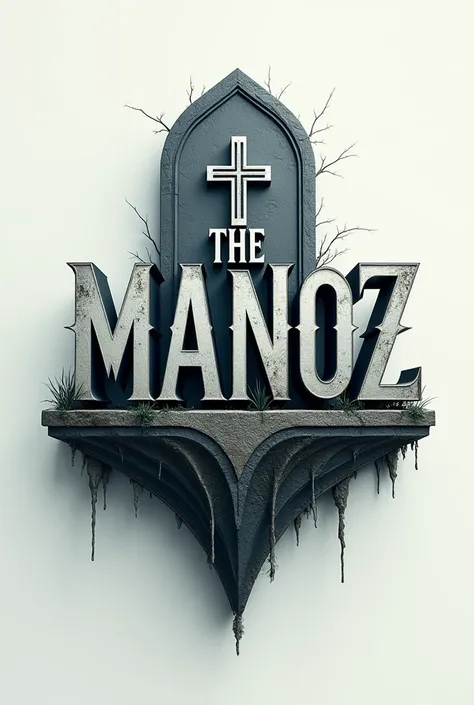  Logo with the word  "The Manoz "  in the center with the drawing lines between the images "grave"  and make it more 3D

Create another