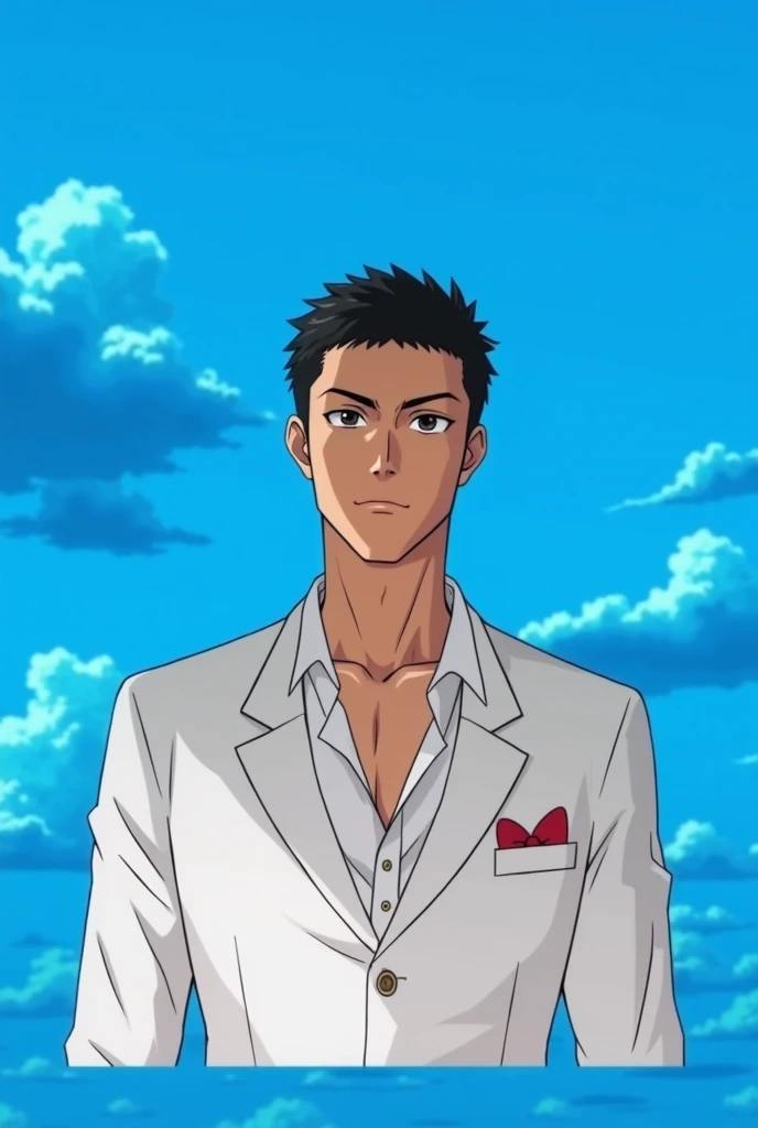 Anime  style with handsome face and  background sky