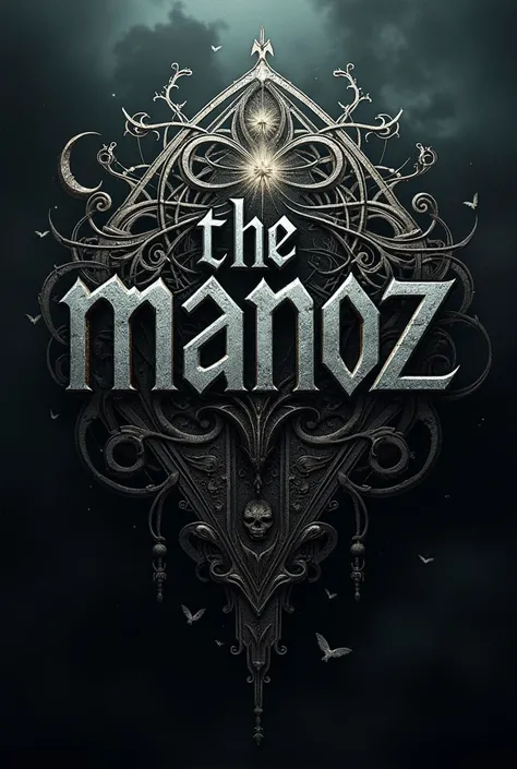  Logo with the word  "The Manoz "  in the center with the drawing lines between the images "deathly heaven"  and make it more 3D

Create another