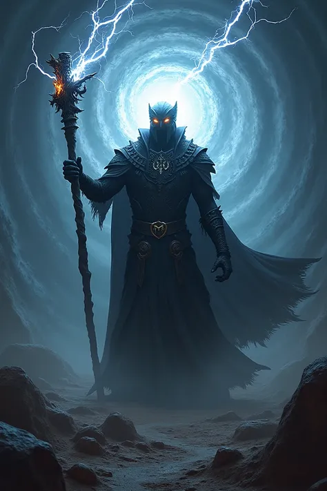 Volkran emerges from a swirling void portal, his towering figure cloaked in shadows, his eyes burning like molten lava. He raises his staff, summoning a storm of black lightning.


Volkran (Dialogue):
"You dare challenge a god? Mortals were made to kneel, ...