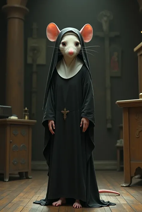 Mouse nun without clothes