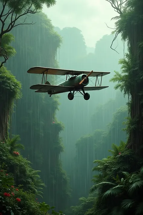 Jungle in the fly plane and rain the morning 