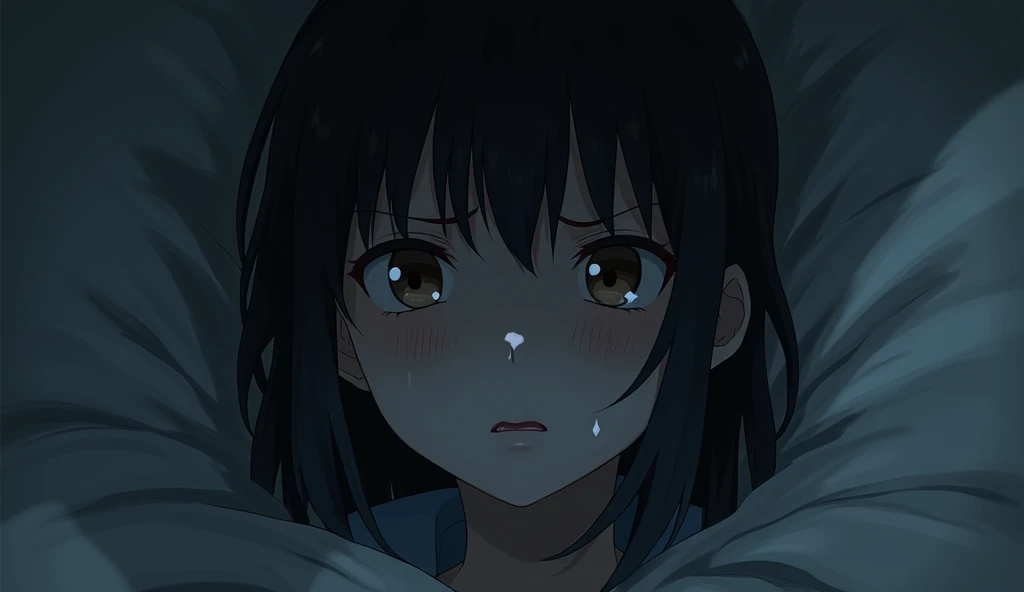 sad female anime character, seeing hopeless