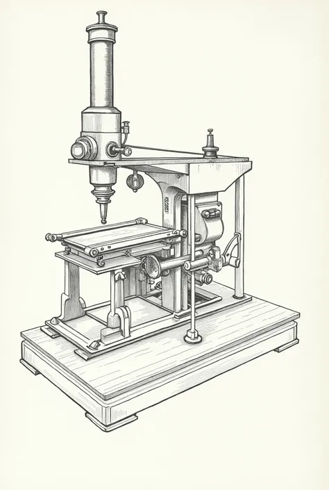 A sliding microtome (1885-1886) that is outlined only and no color