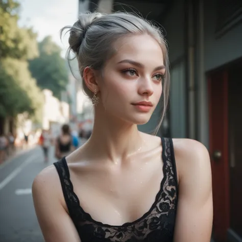 score_9, score_8_up, score_7_up, adult,

A close-up photograph of a 1 skinny girl holding a silver UZI at shoulder level. The woman is dressed in a black lace tank top.
