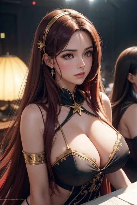 three sexy girls doing worship, too long straight hair, huge breasts, sexy cleavage, soft, wax, pentagram.
official art, extremely detailed CG unit 8k wallpaper, perfect lighting,Corido, bright_forehead_face_The lighting,pele bright, (master part:1.0),(bet...