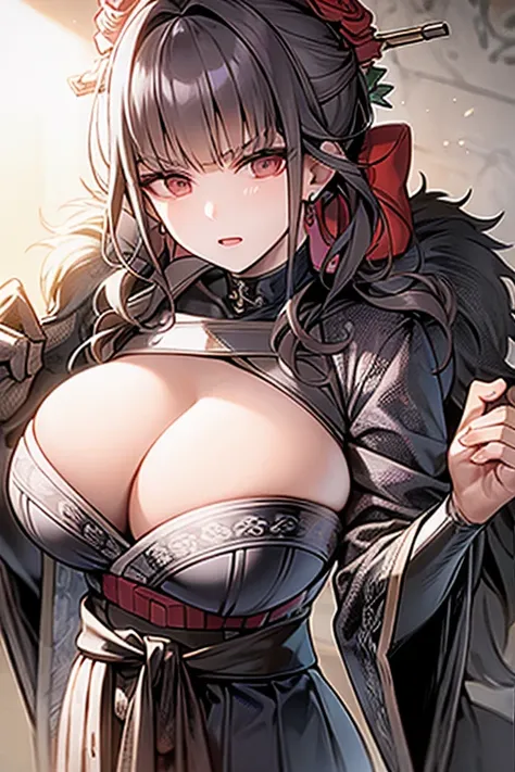 orchestra、commander、beautiful mature woman、maestro、serious expression、earrings、adorable face、big breasts


