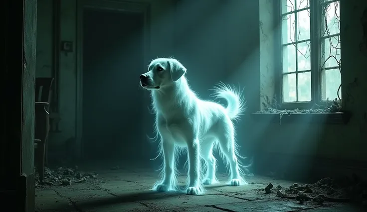 Photo of the dog in the ghost house 16:9