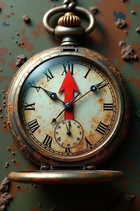 Watch with red arrow pointing down in decay