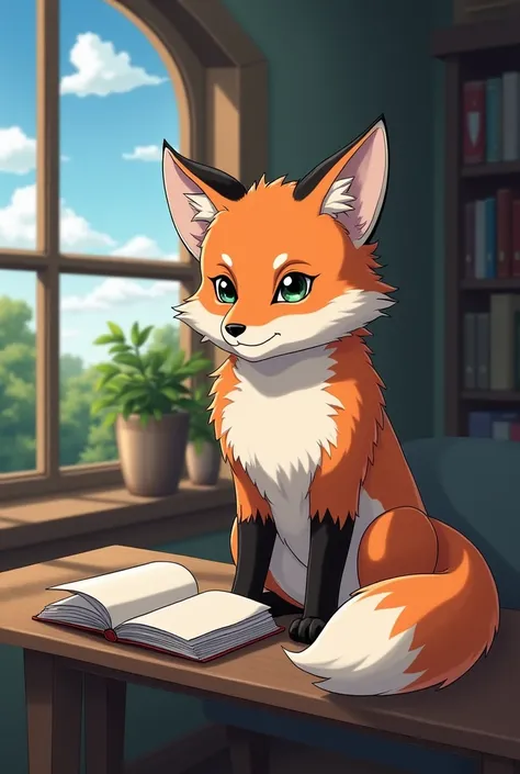 Turn my threads name and biography into an anime picture.

Threads Name: reading_Kitsune
Biography : 𝙰𝚗𝚒 ❤︎ 🍁🎃 | Fantasy | Thriller | Romance
🦊 Ein Fuchs im Buch - immer auf der Jagd nach neuen Geschichten 🦊