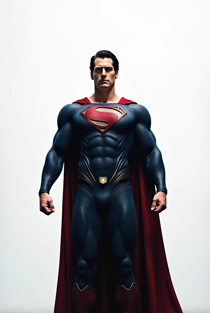 2013 Man of steel standing straight infront of a white wall