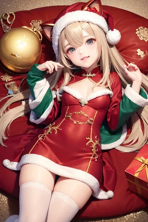  china dress,  mini skirt Santa , Cat ears