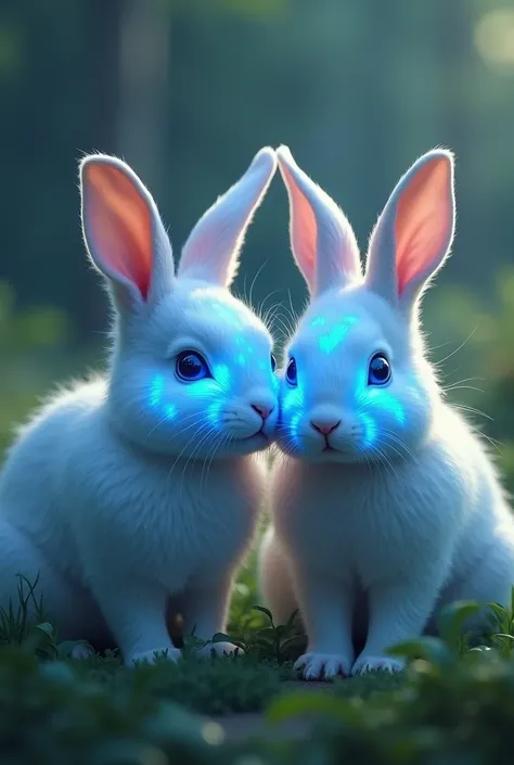 give the same rabbits a glowing blue eyes.