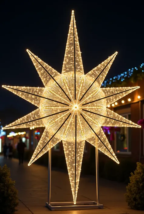 Create the beststar for a christmass competition, it needs to have 6 points and put all efforts like lights, and leaves as design
And in the peak of each 6 points, put something like a roof os a house but just kore pointy than a house roof