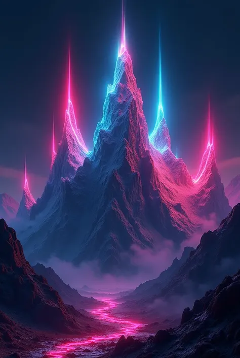 neon spikes looking like mountain 