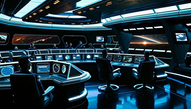 Imagine the sitting in the Captains chair on the bridge of a starship, the 10 members of the flight crew manning their positions looking at you, while you barks orders to maneuver and fire. through the main viewport that dominates the image, you can see th...