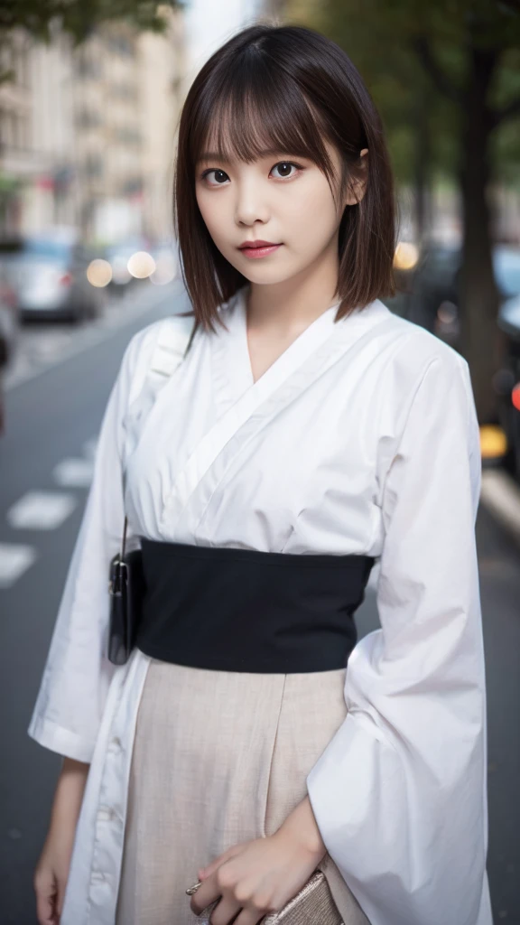 ( best quality, 16k,   Masterpiece : 1.3)),  1 girl,  sharp concentration: 1.2,  perfect style: 1.4,  slim abs: 1.2, ((( short bob hair)), (( smaller: 1.4)), ((Beautiful Face Idol: 1.3)), (transparent fabric kimono 1 .5)),  high definition face and skin te...