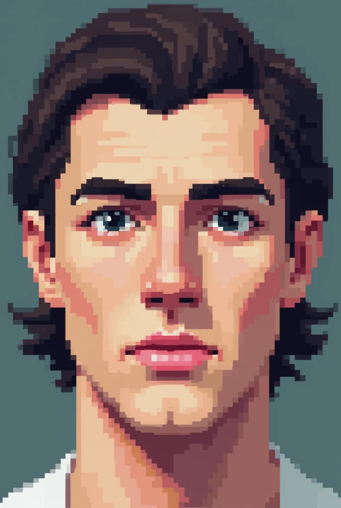 Human face pixel art style