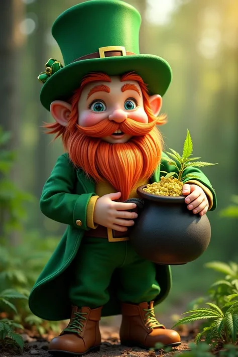 Cute leprechaun with reference to marijuana 