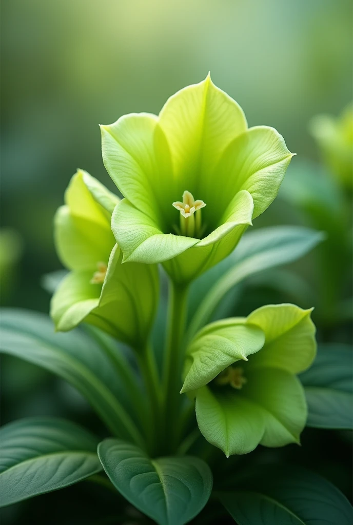 Bell shaped green flowers 