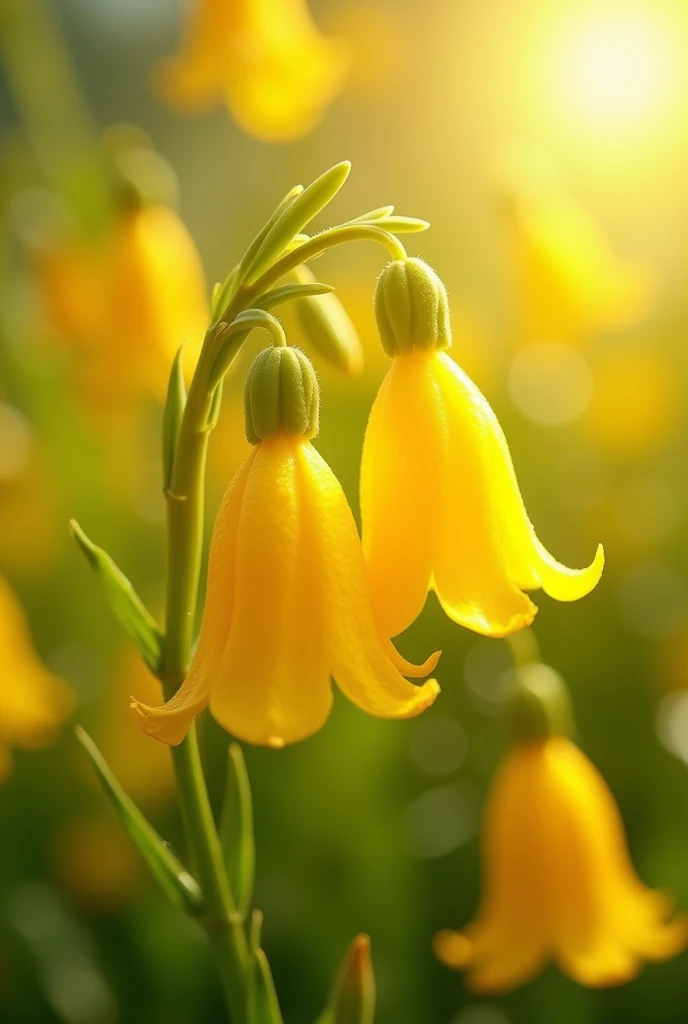 Bell shaped yellow flowers 