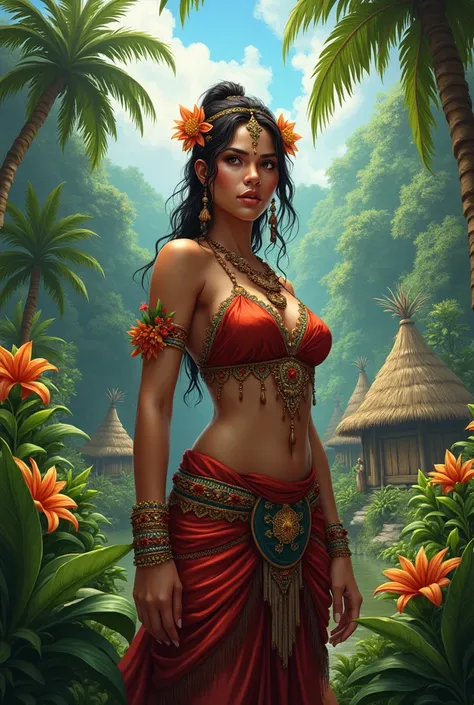 Image of a woman from the jungle village with bataanime