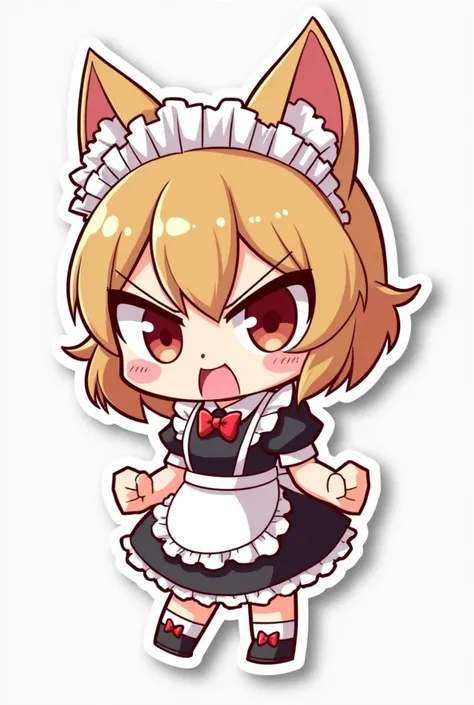 cute dog ear maid angry face sticker