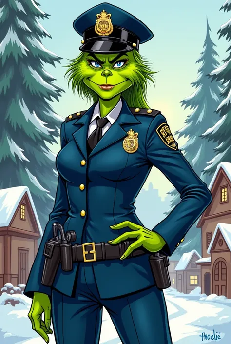 grinch mujer policia