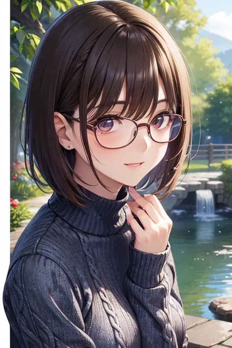 my grandmother、 shiny maroon hair ,  short hair, ( brown pretty eyes、 Sparkling Eyes , Fine grain)、smile、 super detailed eyes 、 Highly Detailed Faces,  very detailed eyes,Alone、 1 woman、nsfw,



 ((Glasses, Brown Eyes , black hair, sweater,jeans)),Standing...