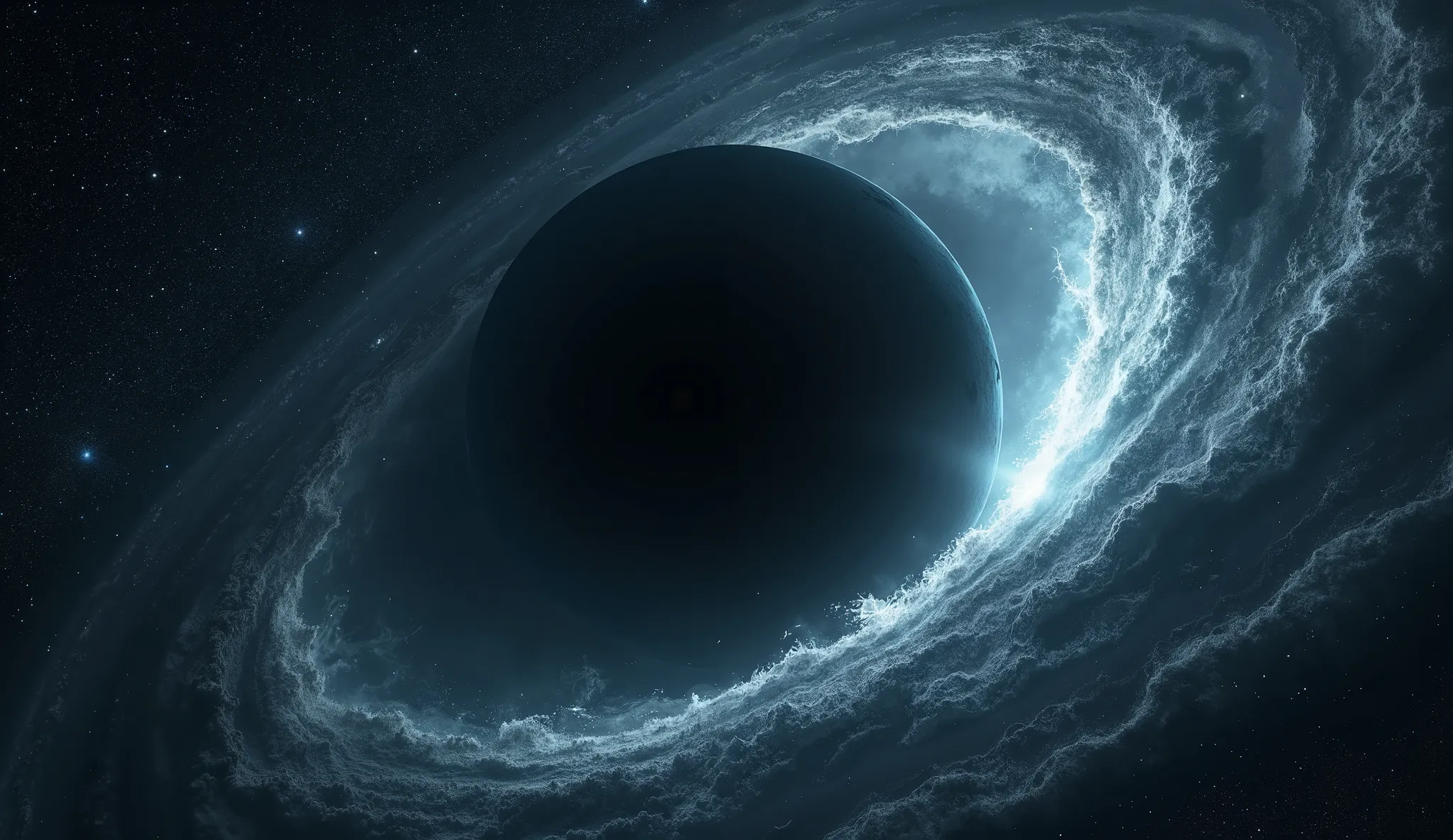 in the outer space where the milky way resides, there's a giant whirlpool-like blackhole, inside it is a planet that looks simil...