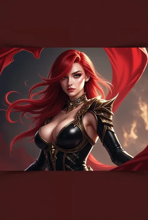 Katarina from League of Legends, detailed red hair, full body shot, front angle view, highly detailed, sensual, dynamic pose, cinematic lighting, hyper-realistic, 8k, intricate detail, beautiful detailed face, beautiful detailed eyes, beautiful detailed li...