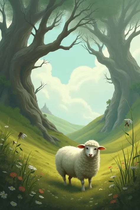 Create a cover for a book called The Lost Sheep