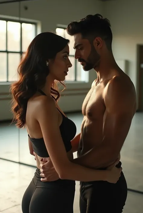 Midway through a dip in the mirrored dance studio, Roshani (a most beautiful, matured girl in her  cropped workout tank and fitted leggings. 
,her waves framing her flushed face) hesitates, her posture elegant yet uncertain. Yash (shirtless, his sharp feat...