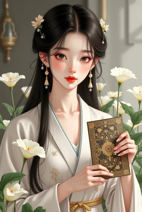  beautiful Hanfu girl，Hosta，Card issuance，portrait，antiquity，Costume，