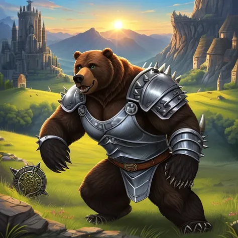 Masterpiece, HD, high resolution, high quality, best quality, super detailed. Solo creature alone, multiple views. Fantasy art.
{{(An anthropomorphic-animal: A 60-years-old male-brown-fur-Grizzly-Bears-cout:(appearance: big-rounded-bear-head. bear-shaped-g...