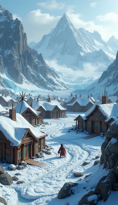 Old ancient antarctica village 