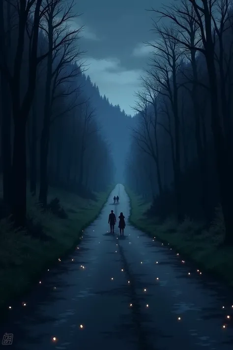 A dark road in anime stile