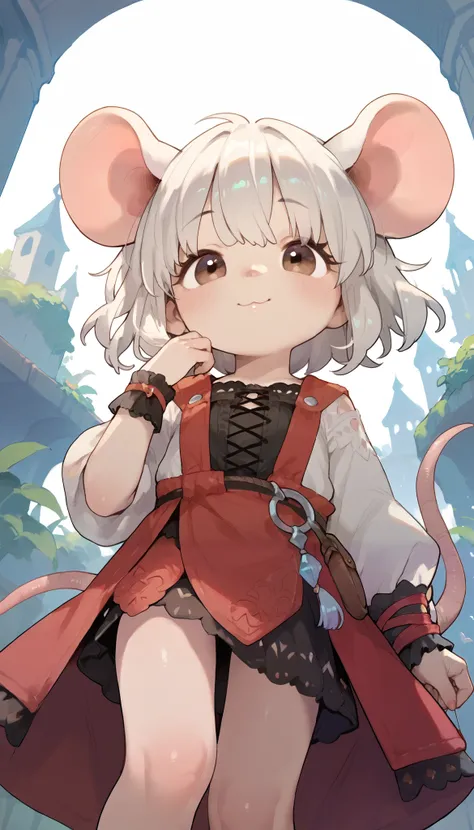 cute girl,Fantasy, fantasy world,mouse Face,mouse bodies,mouse ear,Front angle