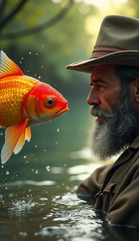  A fisherman caught a goldfish that spoke to him: "let me go, and Ill grant you a wish ." 