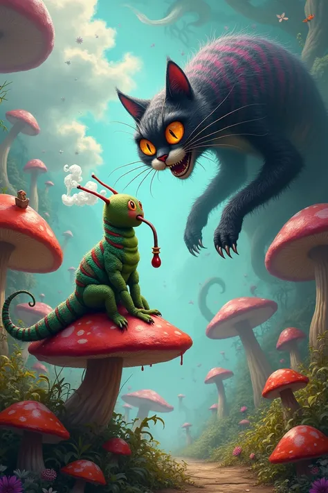 Alice in Wonderlands cat,Killing the caterpillar